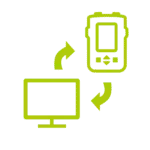 Abstract representation in azure blue with rectangle, gesture, font, logo, symbol, circle, graphic, brand and electric blue elements.